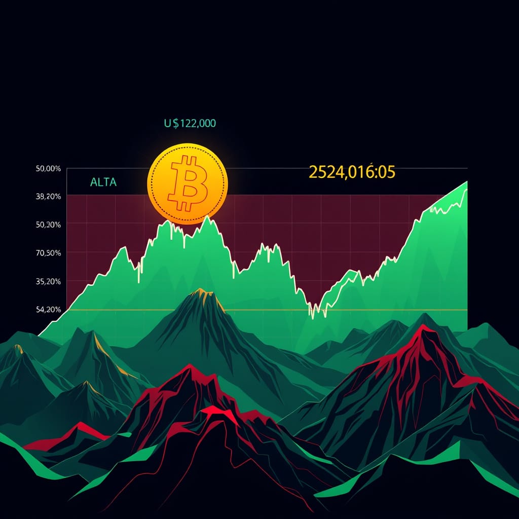 Bitcoin Mira os US$ 122.000 com Rali em Vista, mas Sinais Técnicos Apontam Alerta